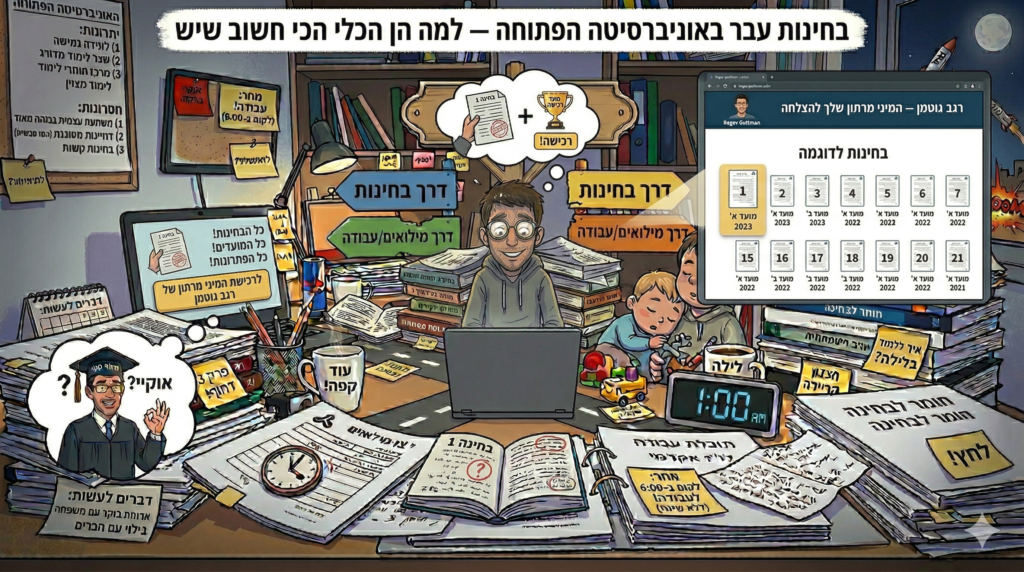 בחינות עבר באוניברסיטה הפתוחה — המיני מרתון של רגב גוטמן