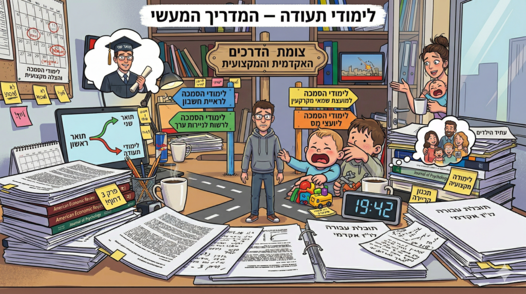 סטודנט בצומת הדרכים בין תואר אקדמי ללימודי הסמכה מקצועית